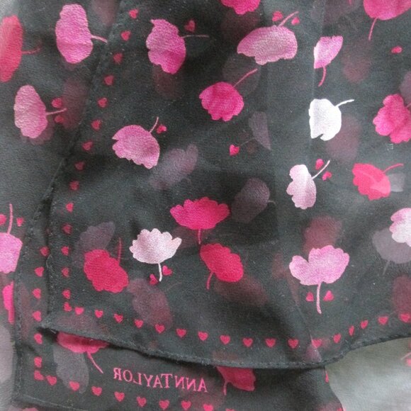 Ann Taylor silk pink print square scarf - Picture 3 of 4